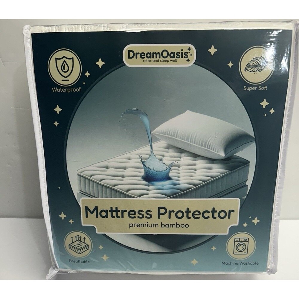 Dream Oasis Full Mattress Protector Waterproof Premium Bamboo Super Soft New